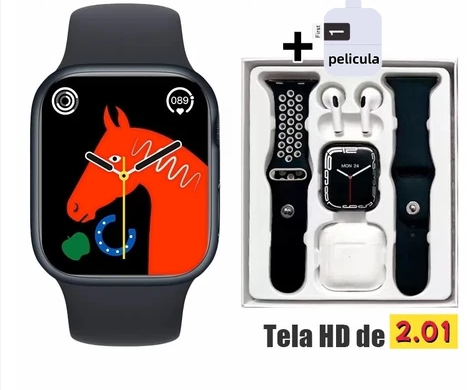 Smartwatch Series T55 Ultra Max com Kit de Fones e Pulseiras