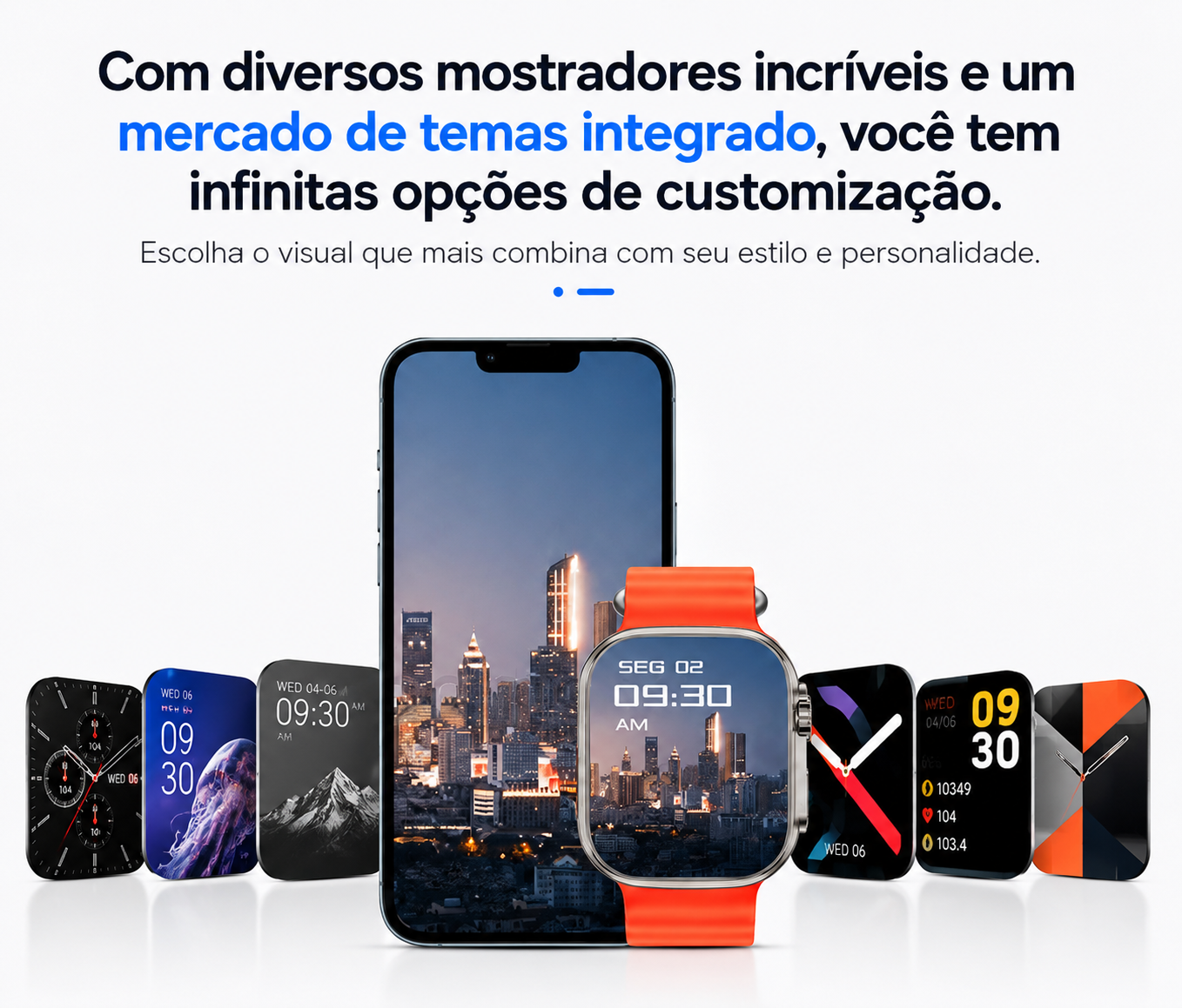 Compre 1, Leve 2 - Smartwatch Iwo S10 Ultra (7 Pulseiras Brindes)