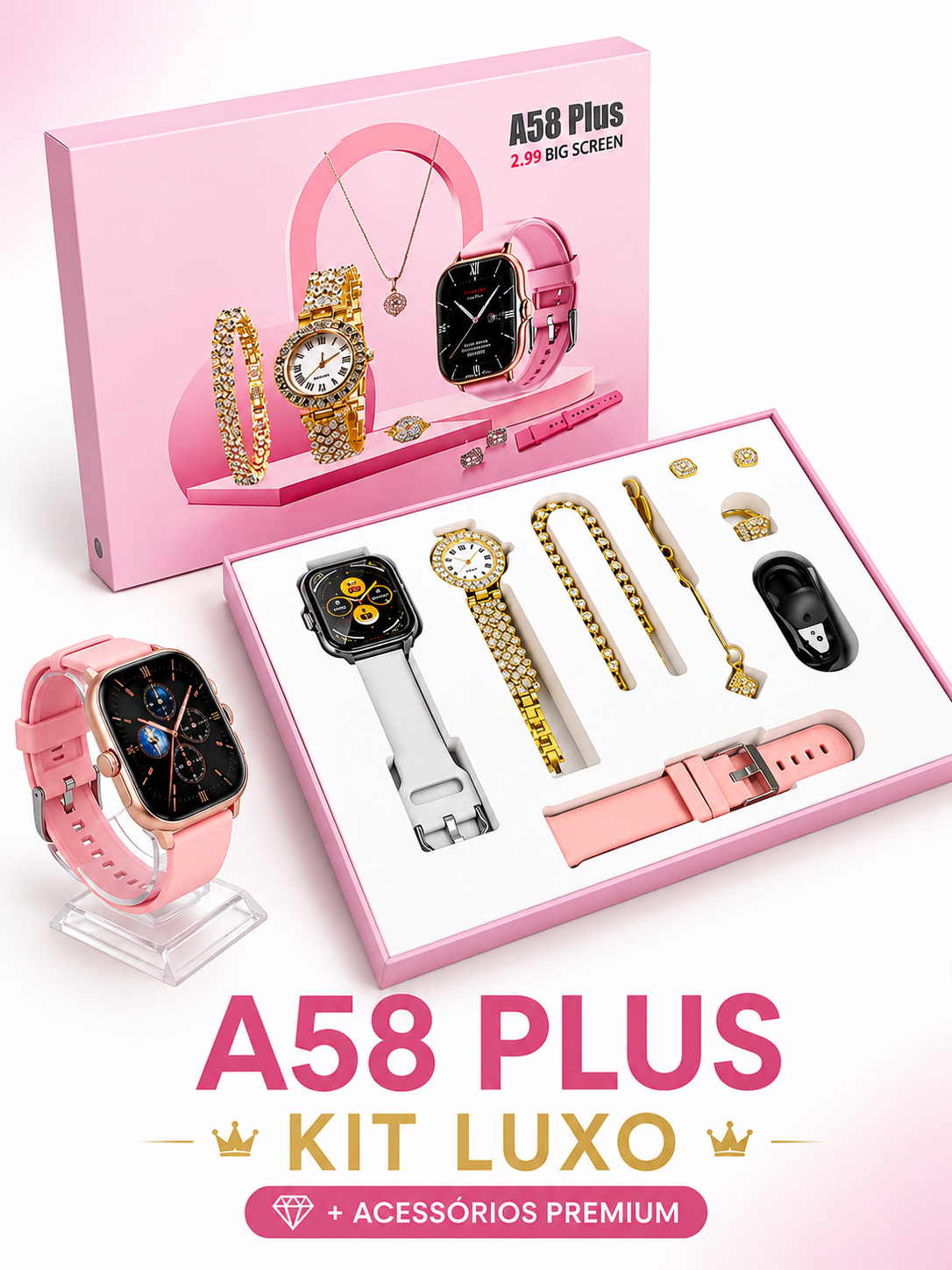 Smartwatch A58 Plus Series [Kit Luxo]