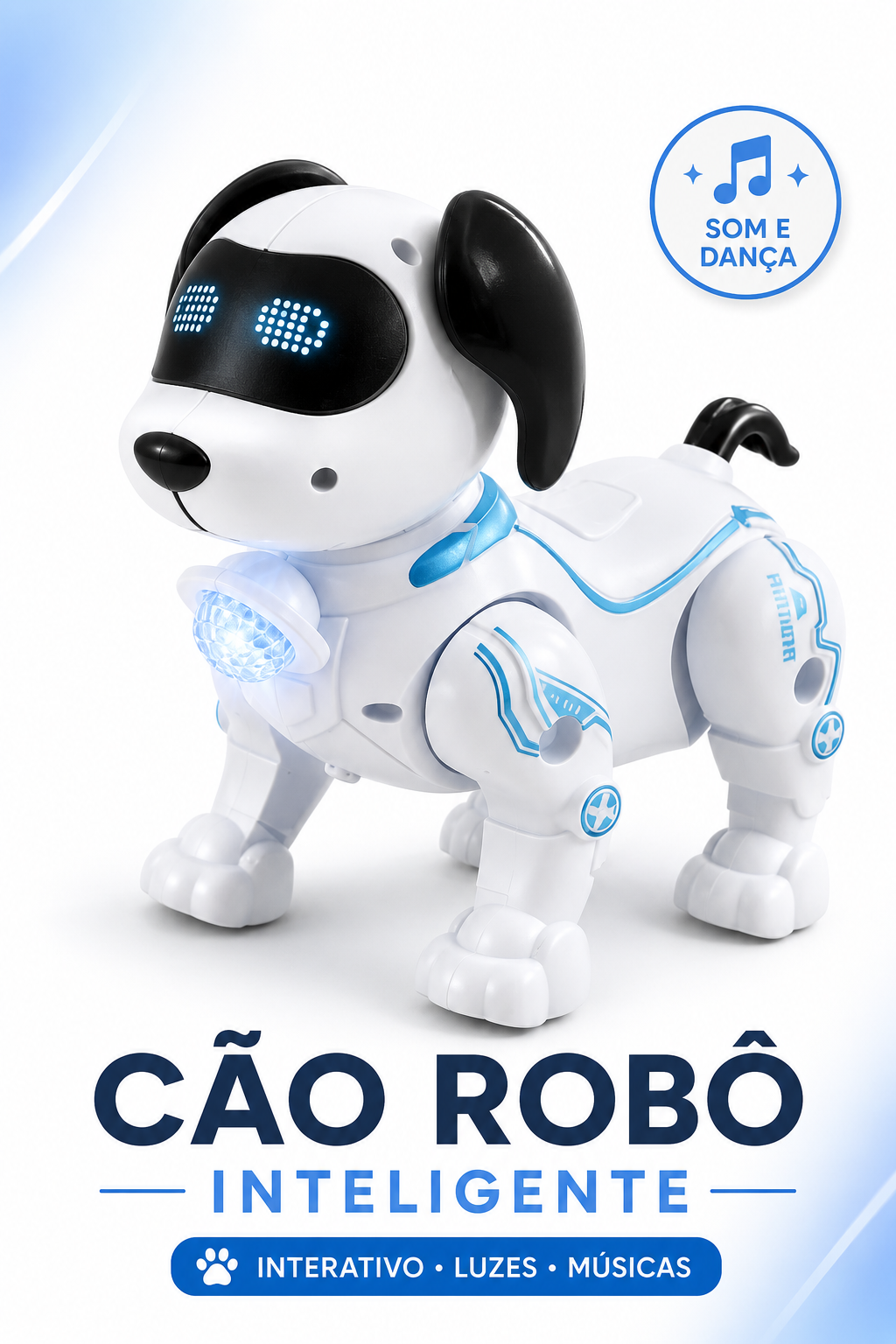 RoboDog Smart | Cachorrinho Robô Interativo com Música, Luzes e Dança